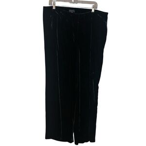 Talbots Black Velour Wide Leg Pants NWT Size 14 Dressy Evening